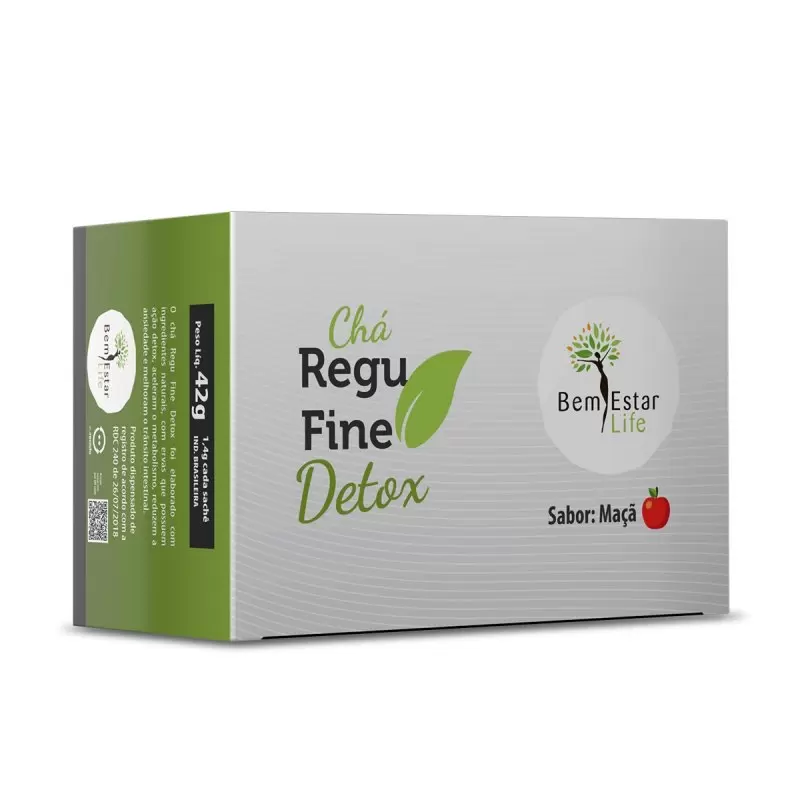 CHA REGU FINE DETOX- SABOR MAÇÃ -30 SACHÊS 