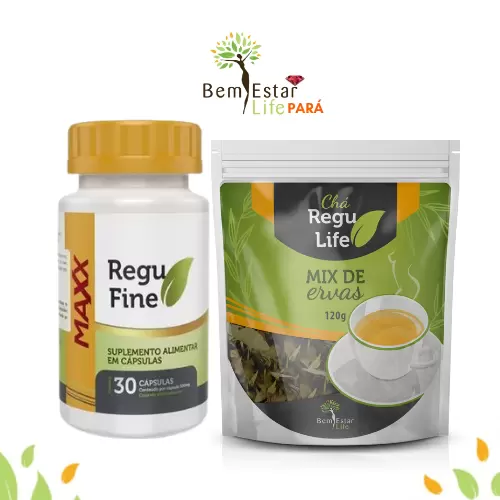 REGU FINE MAXX  -EMAGRECEDOR- 30 CAPS  + CHÁ REGU LIFE 120G