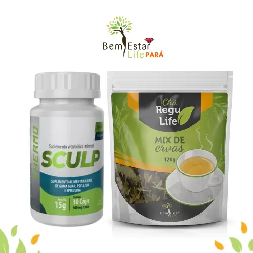 SCULP THERMO (EMAGRECEDOR) + CHÁ REGU LIFE 120 G