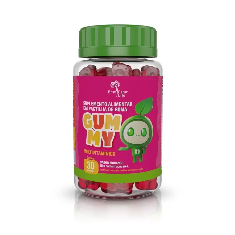 GUMMY MULTIVITAMINICO- SABOR MORANGO 30 CAPS.