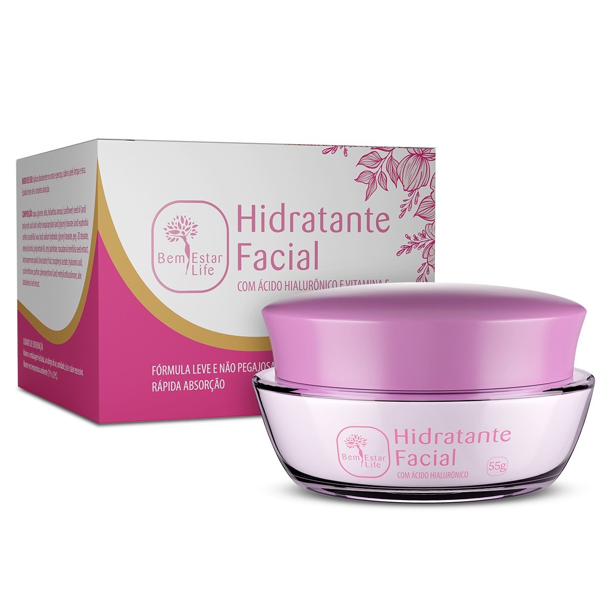 CREME HIDRATANTE FACIAL COM ACIDO HIALURONICO